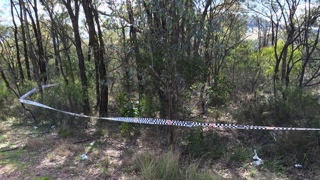 NSW Police detectives at the site where Carly McBride's remains were discovered near Scone.