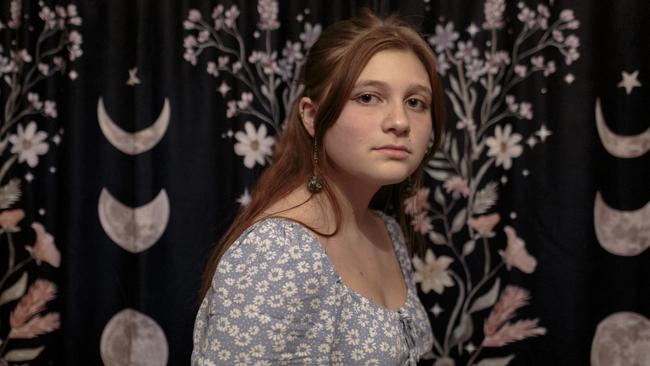 A portrait of Birdie in her bedroom in New York. November 19th, 2024. Picture: Sarah Blesener for WSJ