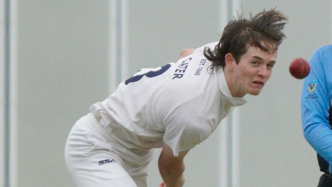 Premier Cricket: Casey South Melbourne v Kingston Hawthorn played in Cranbourne. Kingston South Melbourne bowler Cory Cater. Picture: Valeriu Campan