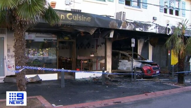 The Oakleigh business caught fire in the early hours of Thursday. Picture: 9 News