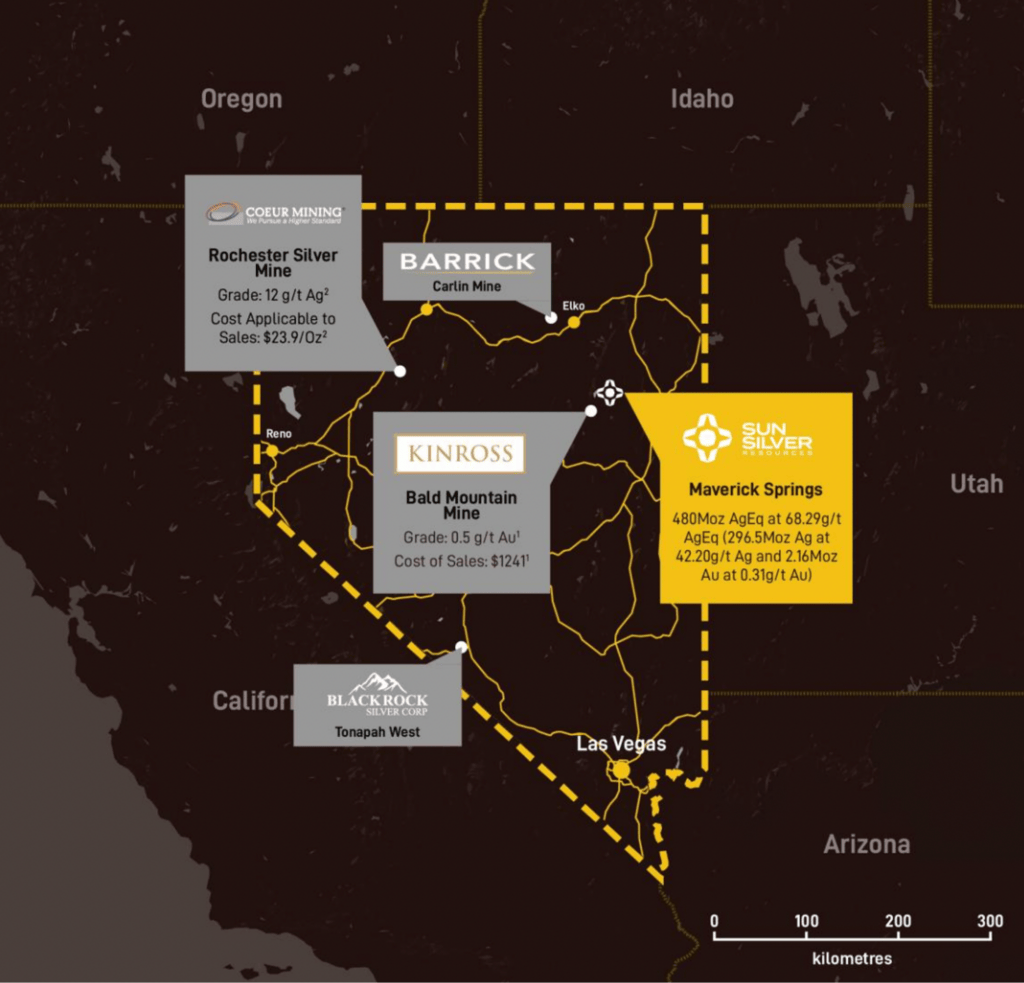Projects surrounding Maverick Springs in Nevada. Source: SS1.