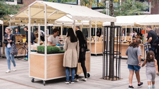 Markets with a twist: The Spread at Camden's new Hawley Wharf.