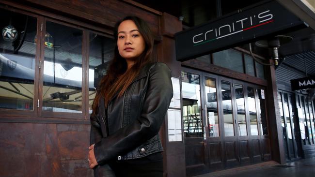 Former Criniti's staff member Artii Chitrakar pictured outside the closed Parramatta restaurant. She is among many former staff owed a share of more than $6.5m. Picture: Toby Zerna