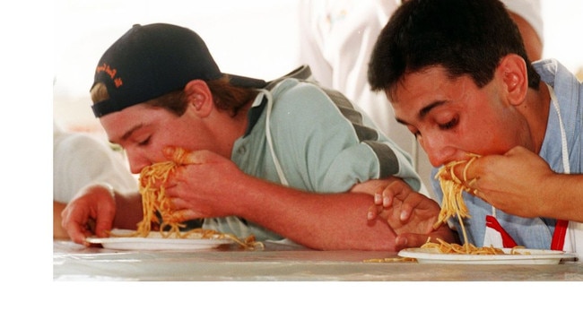 david crisafulli spaghetti eating display pic