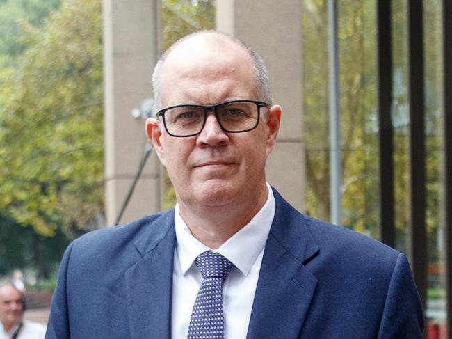 ABC Managing Director David Anderson leaves the Federal Court on Wednesday after giving evidence in Antoinette Lattouf’s unfair dismissal case. Picture: NewsWire / Nikki Short