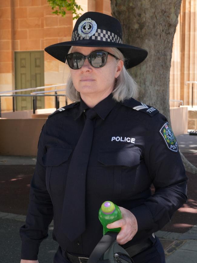 Senior Constable Loriann Harris of SAPOL family and domestic violence section gave evidence in the Whispering Wall murder-suicide inquest. Picture: Dean Martin