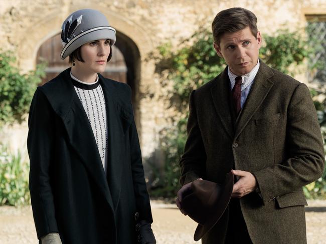 Michelle Dockery and Allen Leech reprise their TV series roles for the Downton Abbey movie.