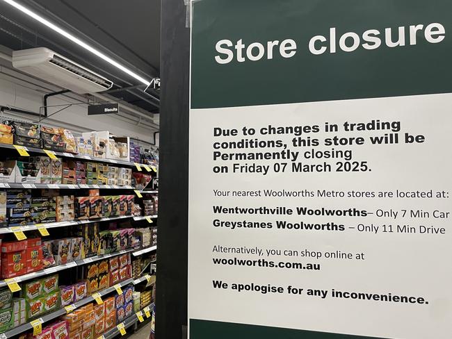 Pendle Hill Woolworths will shut permanently on March 7, 2025.