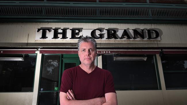 Publican Peter Appleby outside The Grand in Warrandyte, Victoria. Picture: Tony Gough