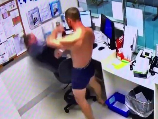 Moment man attacks healthcare worker in horrific coward punch. Picture: Supplied.