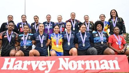 The team of the tournament including NT Titans Lyrech Mara and Abigail Sekitoga. Picture: Facebook/NRL NT