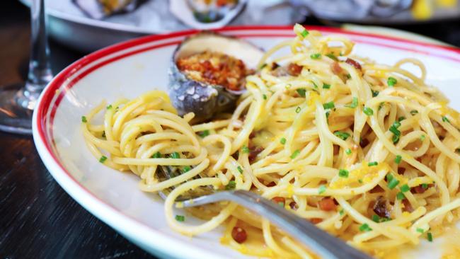 The Morrison Bar and Oyster Room’s spaghetti carbonara. Picture: Jenifer Jagielski