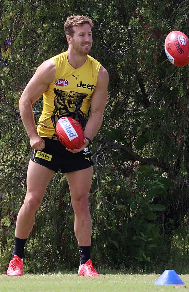 Tiger Kane Lambert trained away from the main group on Tuesday. Picture: Michael Klein