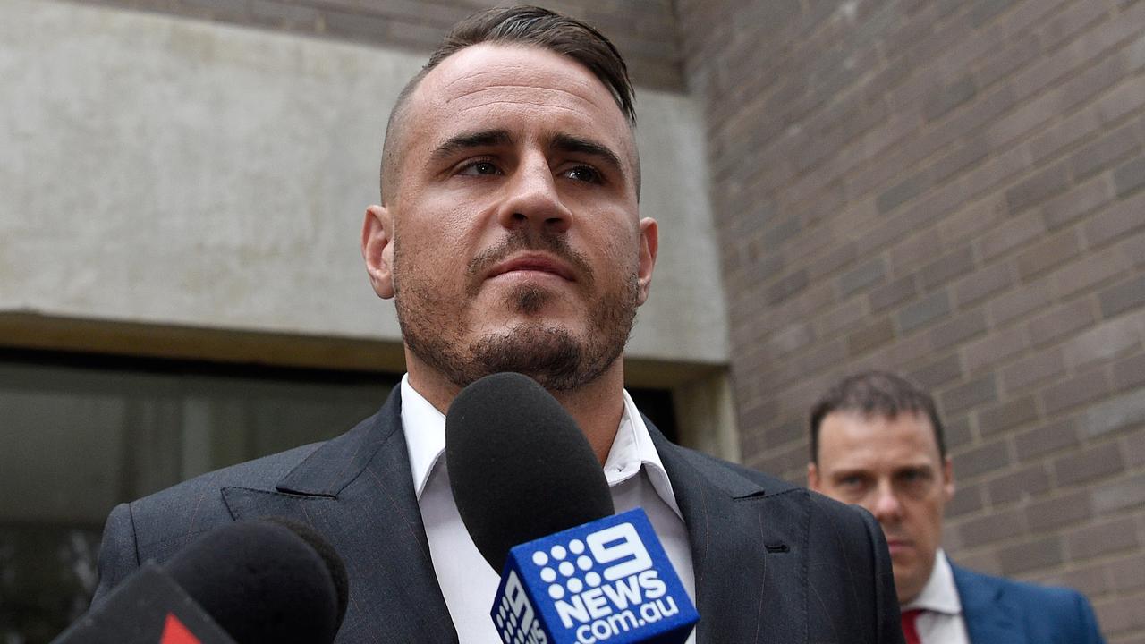 Wests Tigers NRL player Josh Reynolds leaves Sutherland Local Court in Sydney, Friday, February 7, 2020. (AAP Image/Bianca De Marchi) NO ARCHIVING