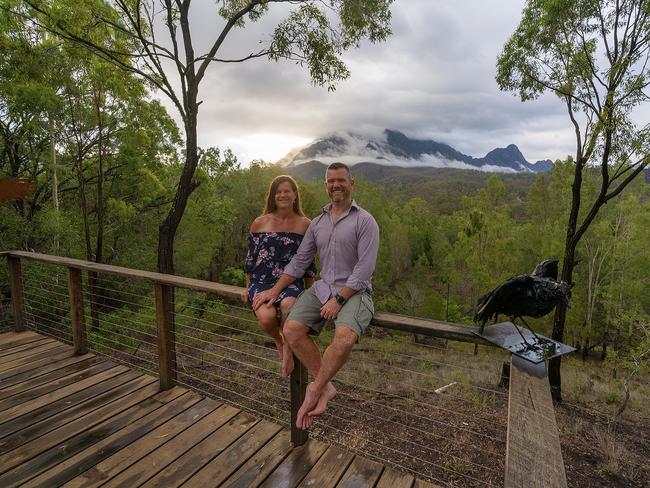 Innes and Tracey Larkin at Mt Barney Lodge. Picture: Stephen Waller