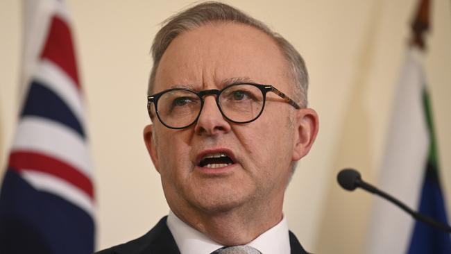 Prime Minister Anthony Albanese claims the tax cuts will put more in our pockets at the same time as even more is being taken back out. Picture: NCA NewsWire / Martin Ollman