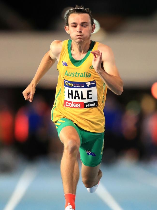 Jack Hale taking part in the Nitro Athletics early last year. Picture: Alex Coppel