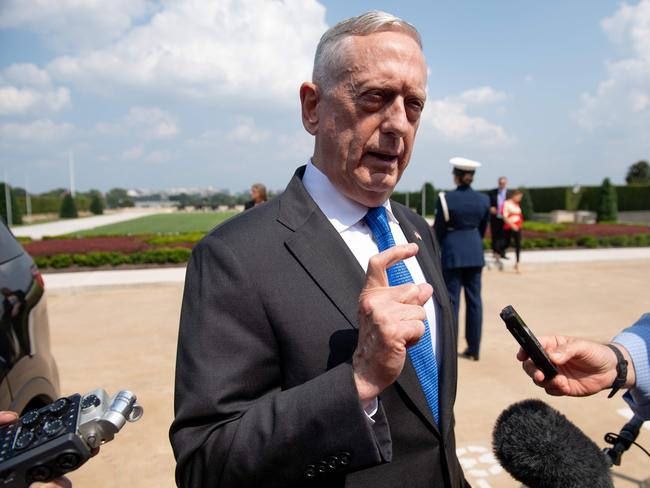 A flurry of denials have flooded from the White House, including from Secretary of Defence Jim Mattis, since details of Bob Woodward’s book were published. Picture: AFP