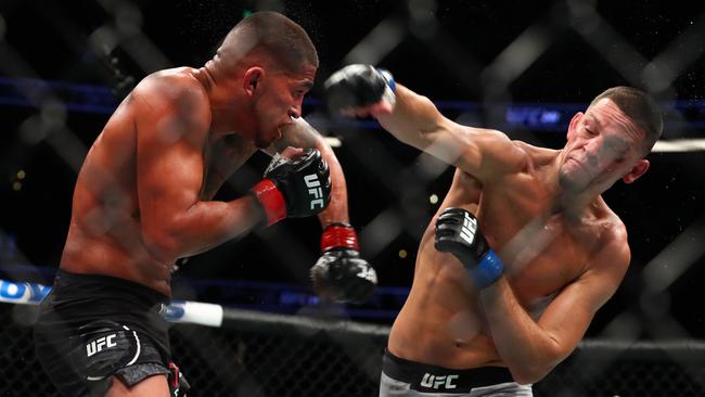 Nate Diaz (right) hasn’t got an undefeated record, but he does have star power. Picture: Getty Images