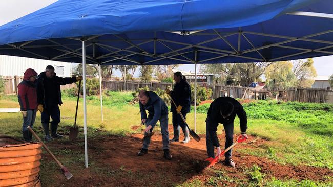 Police search for the remains of murder victim Martin Meffert in Terowie. Picture: SA Police