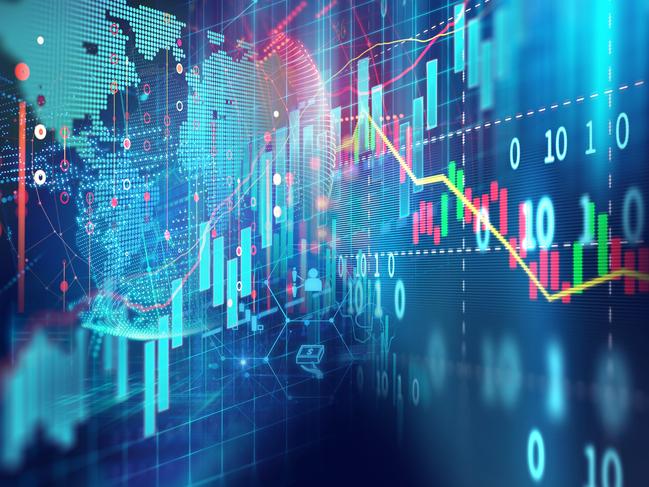 financial stock market graph on technology abstract background