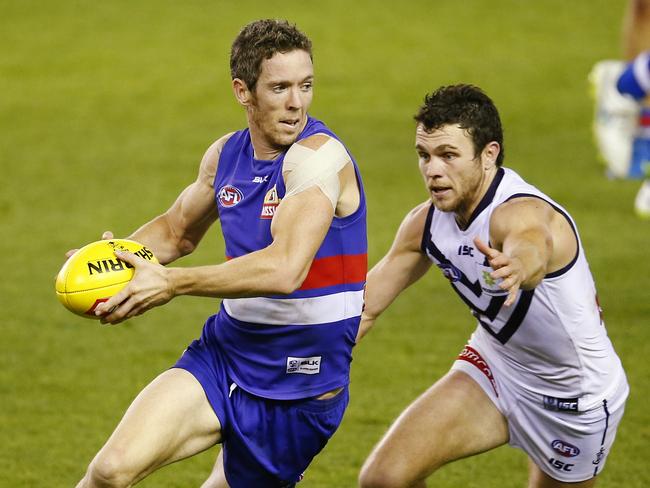 Murphy shows Hayden Ballantyne a clean pair of heels in 2015. Picture: Michael Klein