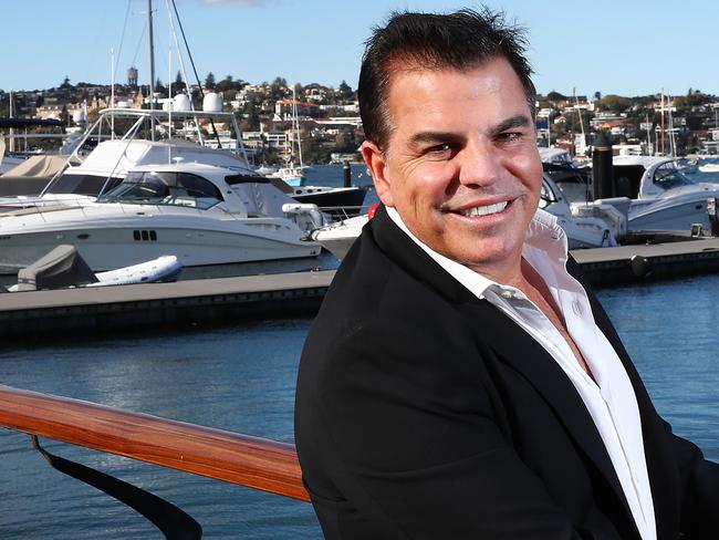 21/8/18: Ian Malouf at Rose Bay Marina in Sydney. He has sold his Dial a Dump waste business for $577 million today to Bingo Industries and is going to run a superyacht charter platform business called Ahoy Club. John Feder/The Australian.