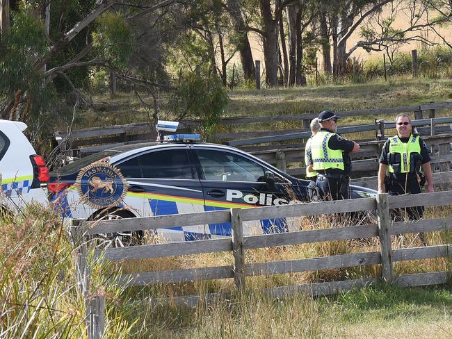 Helicopter crash at Lebrina. Picture: Alex Treacy