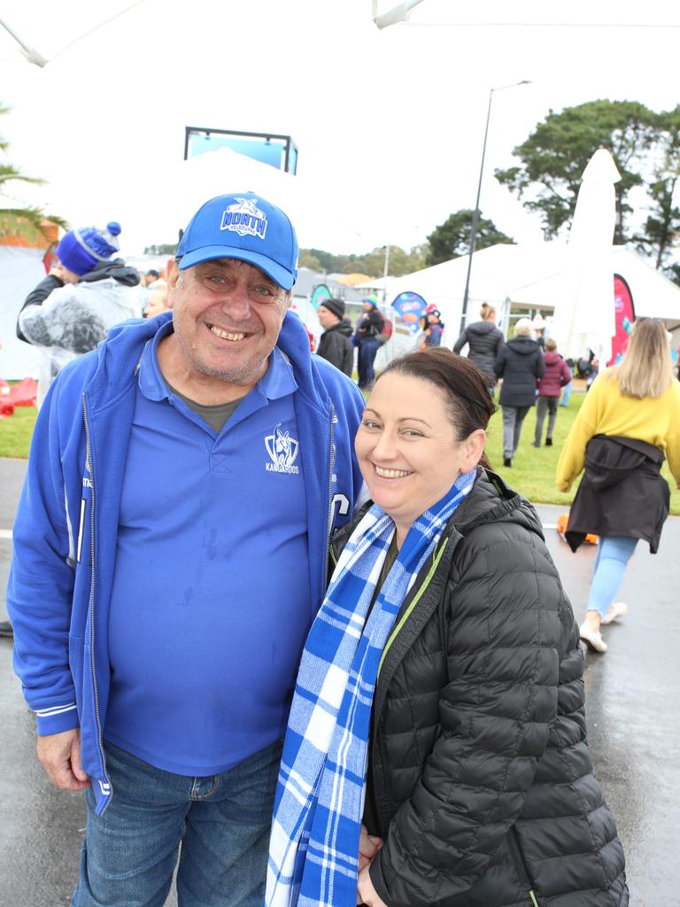 Footy fans soak up the action in SA for Saturday’s offering of Gather Round clashes. Picture: Brett Hartwig