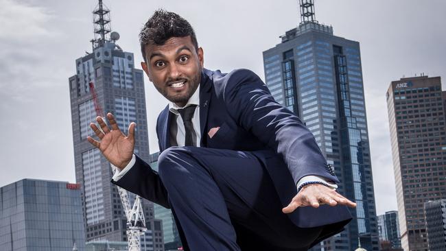 Nazeem Hussain mines tales of being a new dad in his latest show, Basic Idiot. Picture: Jake Nowakowski