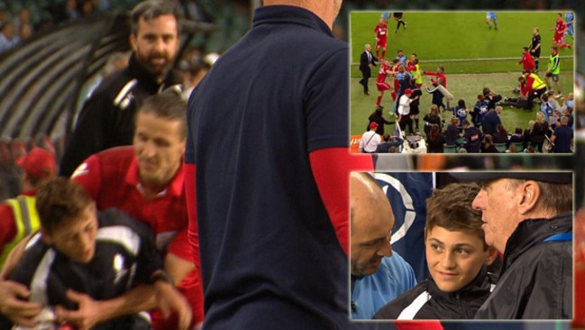 The FFA Cup final ended in a brawl after this incident with a ball boy.