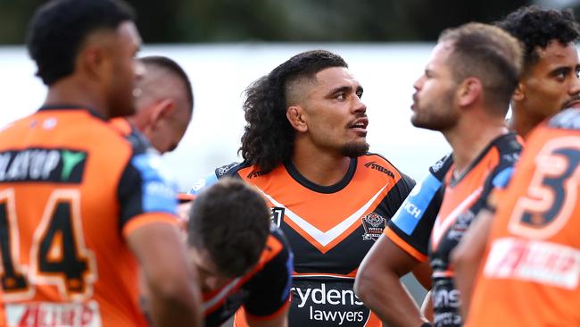 NRL 2024 RD07 Penrith Panthers v Wests Tigers - Isaiah Papali'i, Dejection. Picture: NRL Photos