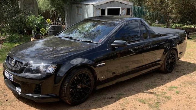 The 2009 black Holden Commodore ute.