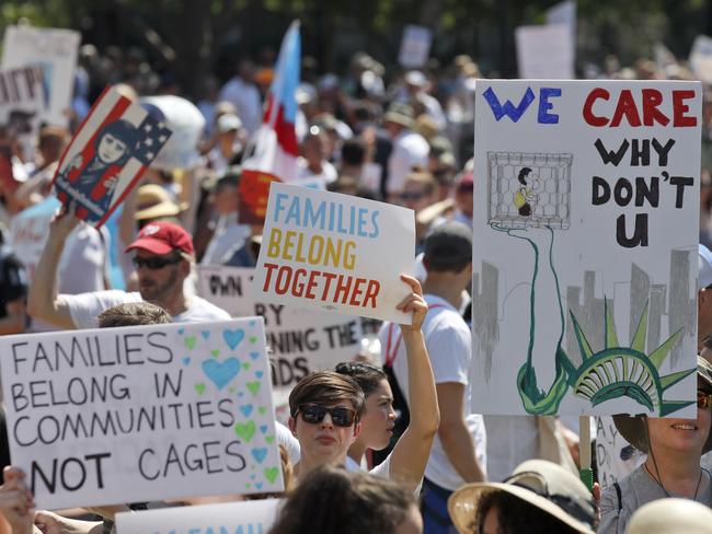 Hundreds gathered in Lafayette Square across from the White House, Saturday, June 30, 2018, in Washington. Picture: AP Photo/Alex Brandon