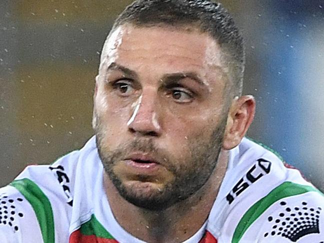 Robbie Farah of the Rabbitohs during the Round 14 NRL match between the Gold Coast Titans and the South Sydney Rabbitohs at CBUS Super Stadium at Robina on the Gold Coast, Friday, June 8, 2018. (AAP Image/Dave Hunt) NO ARCHIVING, EDITORIAL USE ONLY