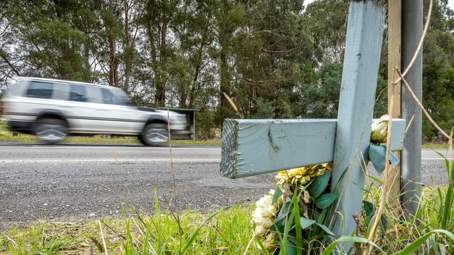 Tobin Brothers funeral business highlighted the poor state of Victoria’s roads in a safety message broadcast on 3AW during the summer holidays. Picture: Jake Nowakowski