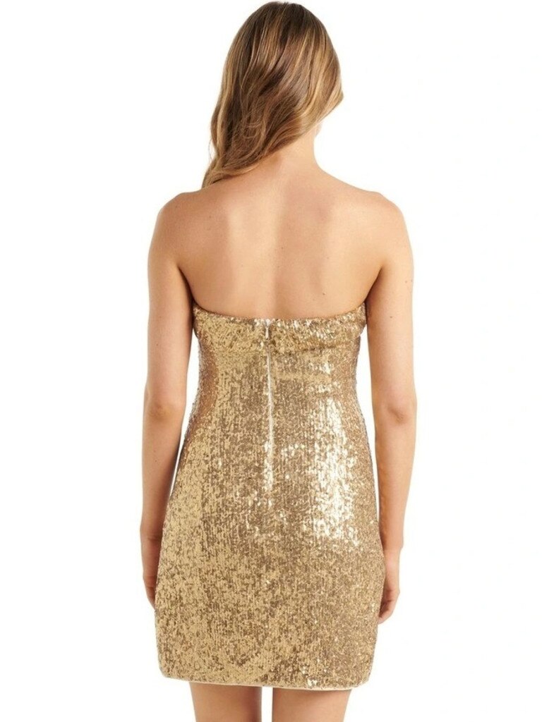 Forever New Kendall Sequin Strapless Mini Dress. Image: Myer