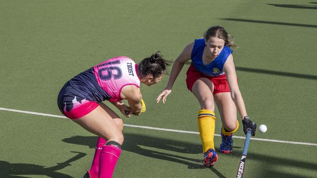 Kacie Trost, Toowoomba and Madeline Denny, Brisbane. Picture: Nev Madsen.