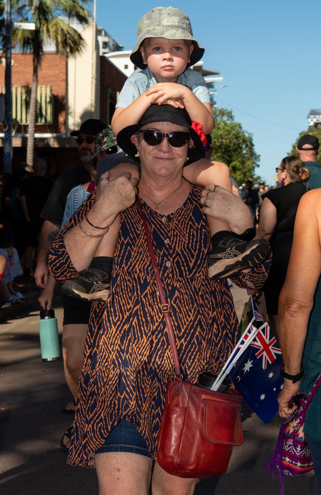 The Anzac Day march through Knuckey Street in Darwin. Picture: Pema Tamang Pakhrin