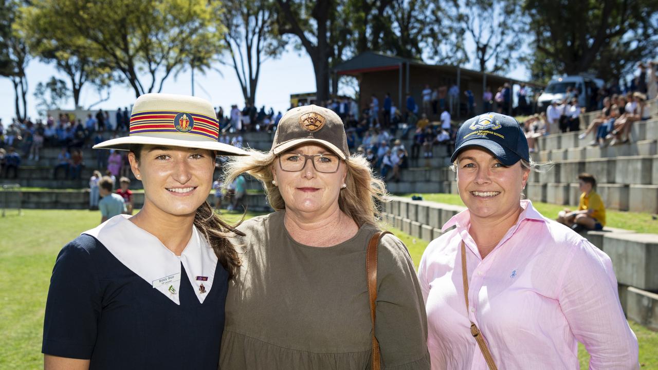 Enjoying the girls and boys rugby are (from left) Biddy Blair, Alison Blair and Michelle Neven. Picture: Kevin Farmer