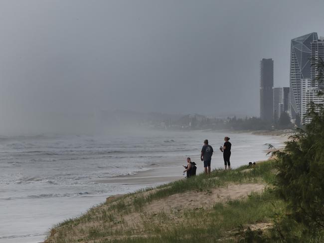 Beaches on the northern end of the Gold Coast looking the worse for wear as the giant surf generated by Cyclone Alfred chews away at the coastline. Picture Glenn Hampson