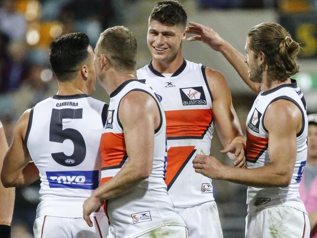 Jonathon Patton celebrates a goal. (AAP Image/Glenn Hunt)