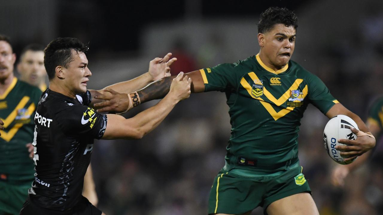 Australia are suffering from a centre injury crisis, with Latrell Mitchell ruled out with a finger injury. Picture: AAP