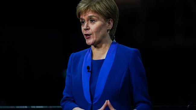 Scottish National Party leader Nicola Sturgeon in Glasgow on Thursday. Picture: Getty Images