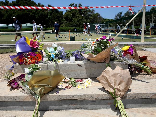 Tribute were placed at the foot of the fallen monument. Picture by Peter Lorimer.