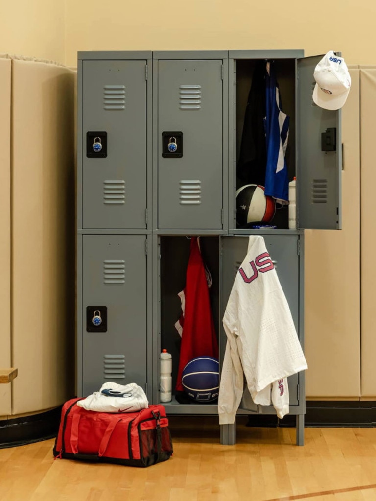 A locker in the gym with Team USA gear. Picture: Airbnb