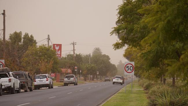 The sky changed colours as the dust moved through. Picture: Michael DiFabrizio