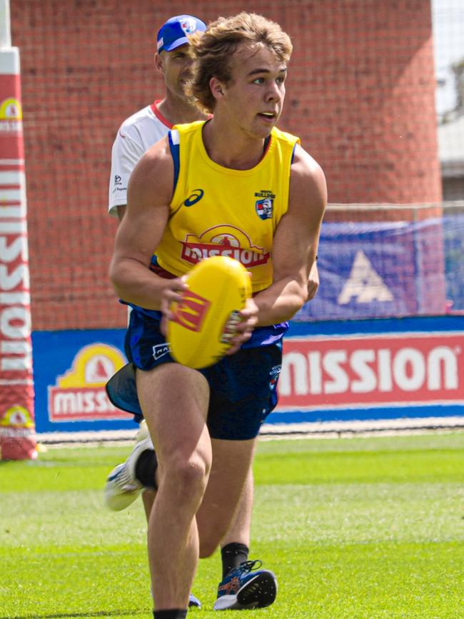 Draftee Ryley Sanders has already made his mark at Whitten Oval.