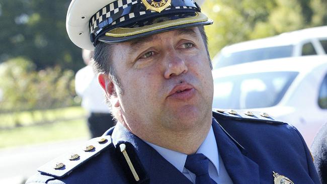 Senior Sergeant Paul Reynolds at the 2006 Beaconsfield Mine disaster, when he was ranked inspector. Picture: File