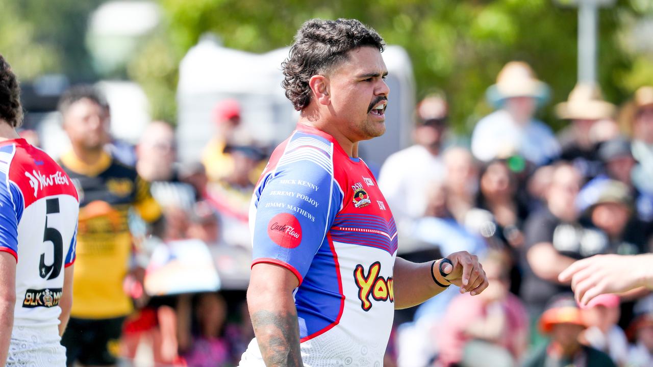 Latrell Mitchell Koori Knockout | Tuggerah NSW 2023 NSW Koori knockout (51st) Tuggerah Central Coast 1st October 2023 Regional Sporting and Recreation Complex. Newcastle Yowies v Moree Boomerangs Picture Paul Davidson Photography